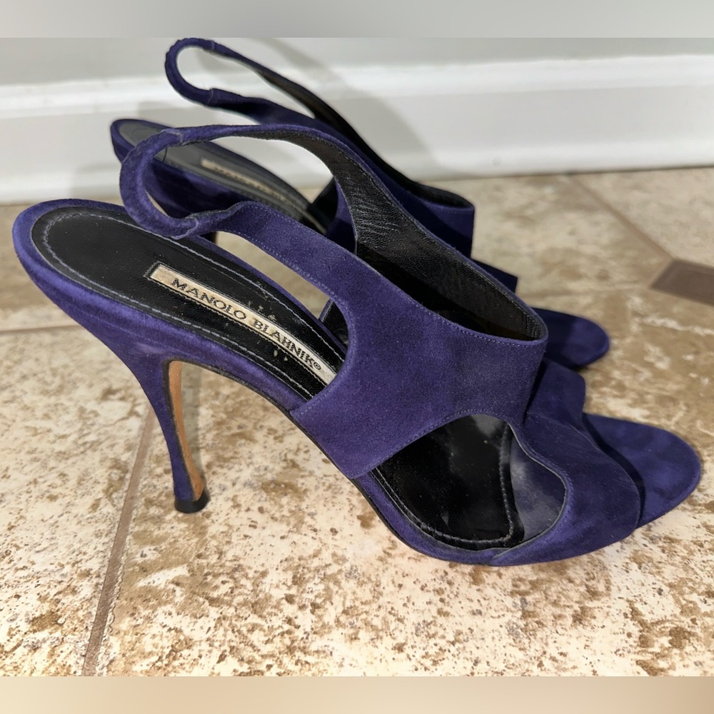 Purple Strappy Manila Blahnik Pumps